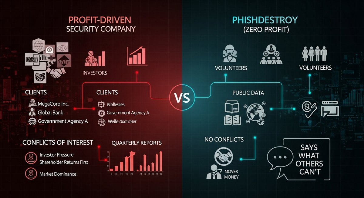 PhishDestroy vs commercial security vendors — coverage comparison