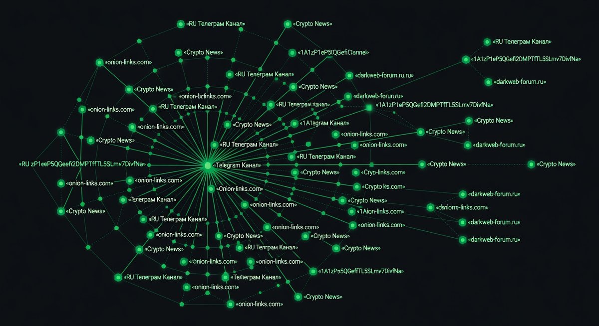 Russian-TON scam network diagram — domain infrastructure