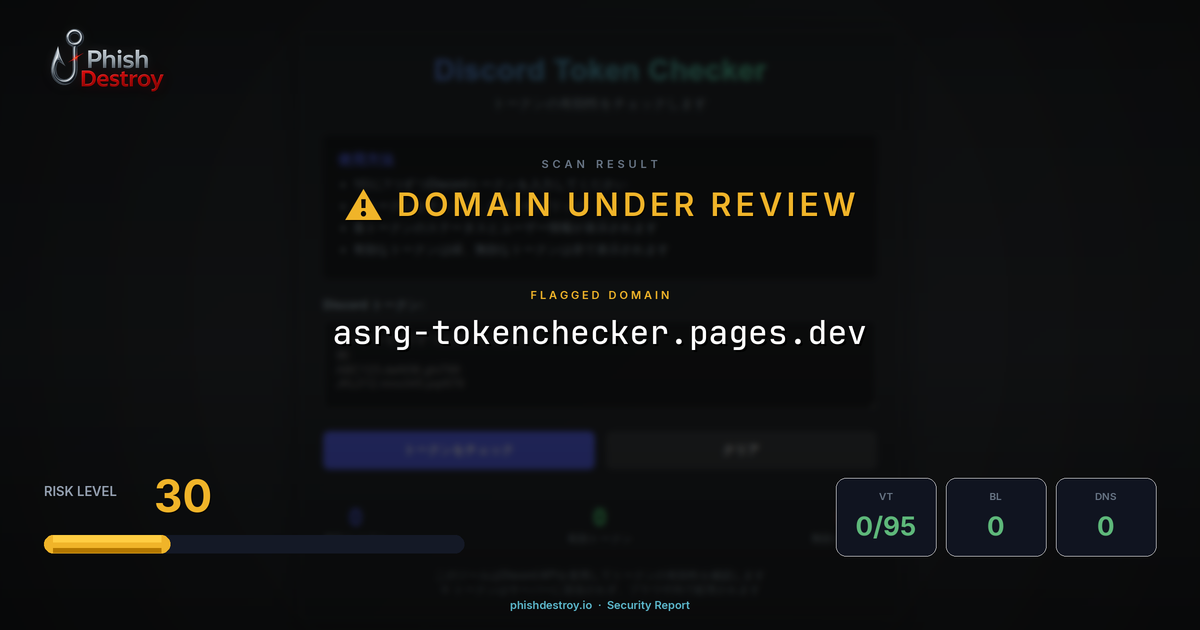 asrg-tokenchecker.pages.dev phishing report — threat analysis by PhishDestroy