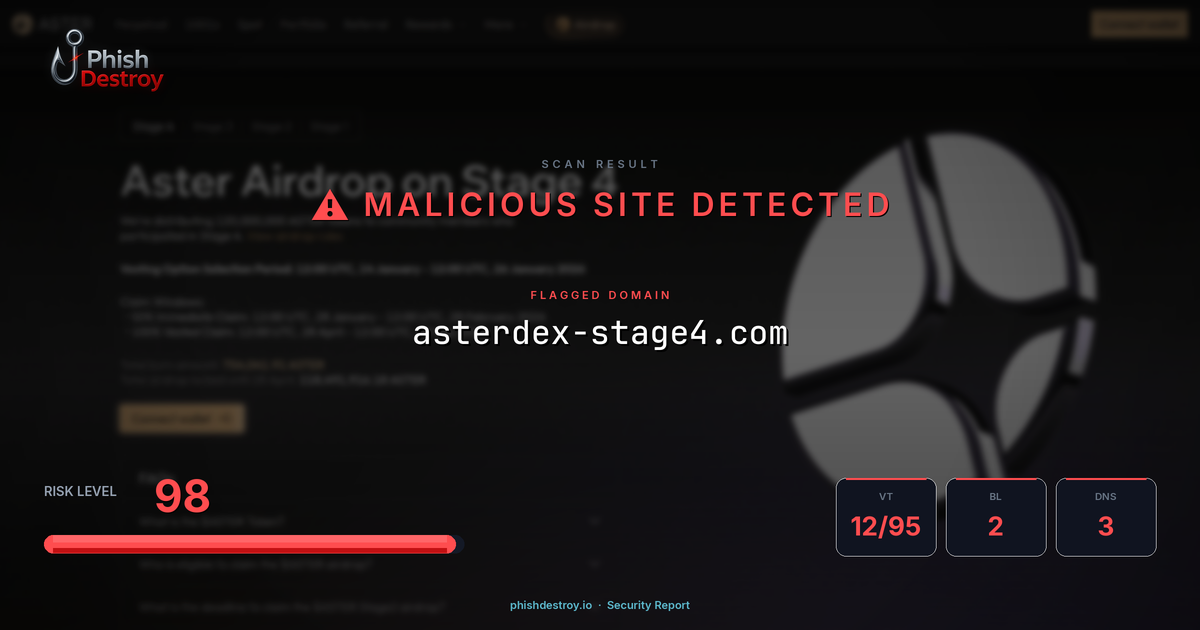 asterdex-stage4.com phishing report — threat analysis by PhishDestroy