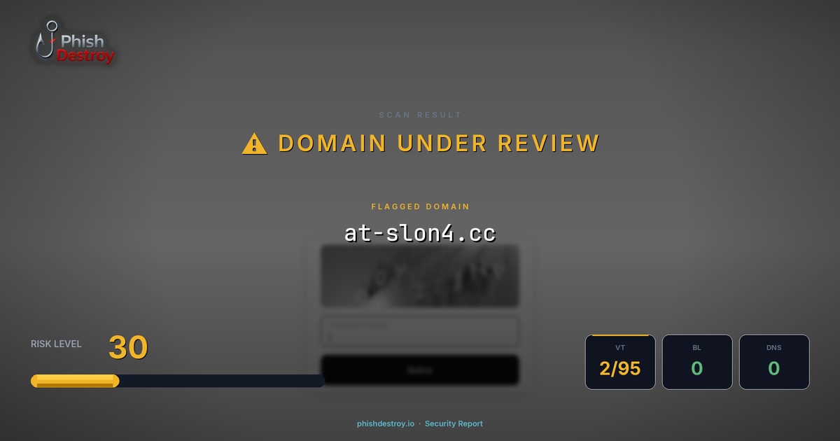 at-slon4.cc phishing report — threat analysis by PhishDestroy