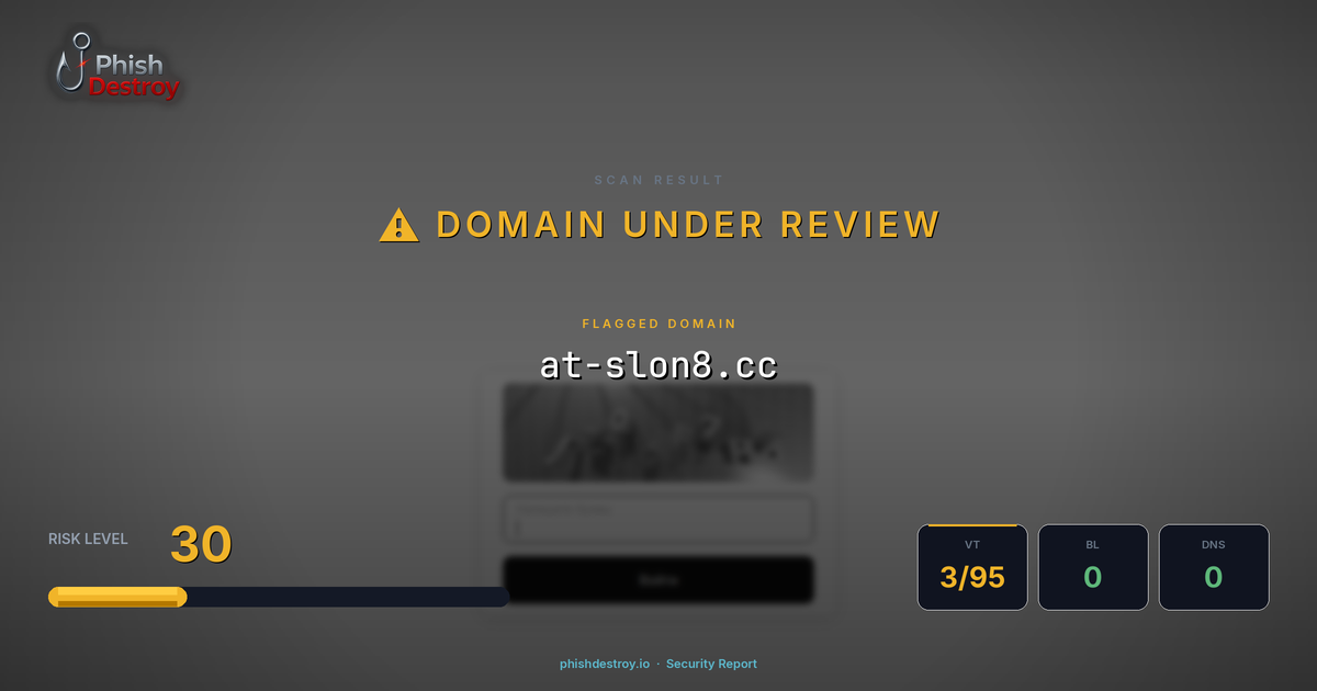 at-slon8.cc phishing report — threat analysis by PhishDestroy