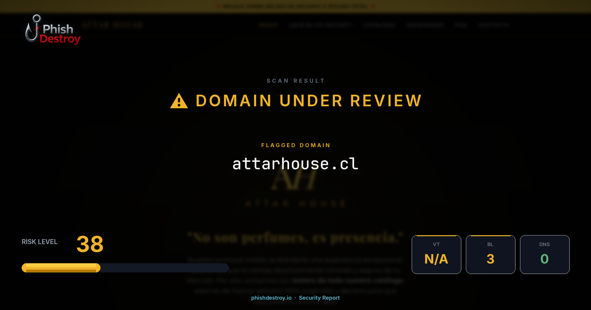 attarhouse.cl phishing report — threat analysis by PhishDestroy