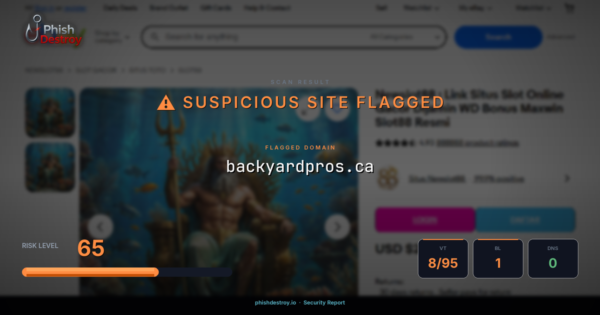 backyardpros.ca phishing report — threat analysis by PhishDestroy
