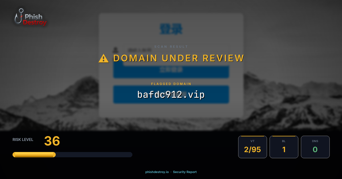 bafdc912.vip phishing report — threat analysis by PhishDestroy
