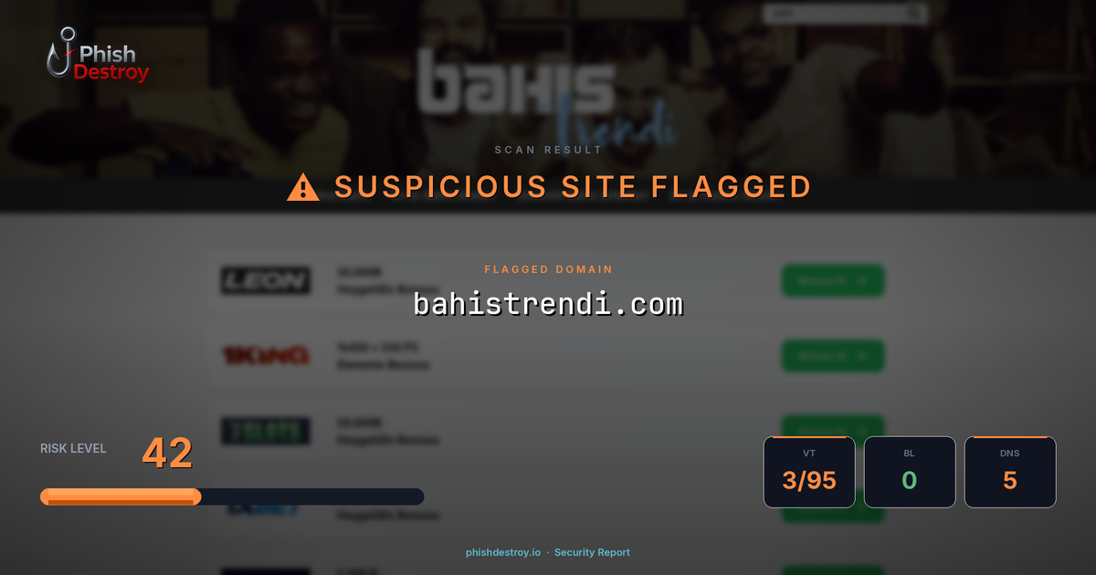bahistrendi.com phishing report — threat analysis by PhishDestroy
