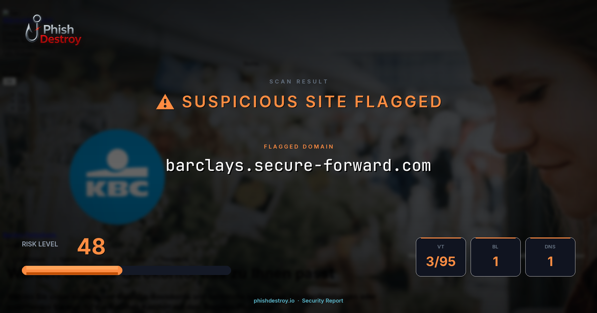 barclays.secure-forward.com phishing report — threat analysis by PhishDestroy