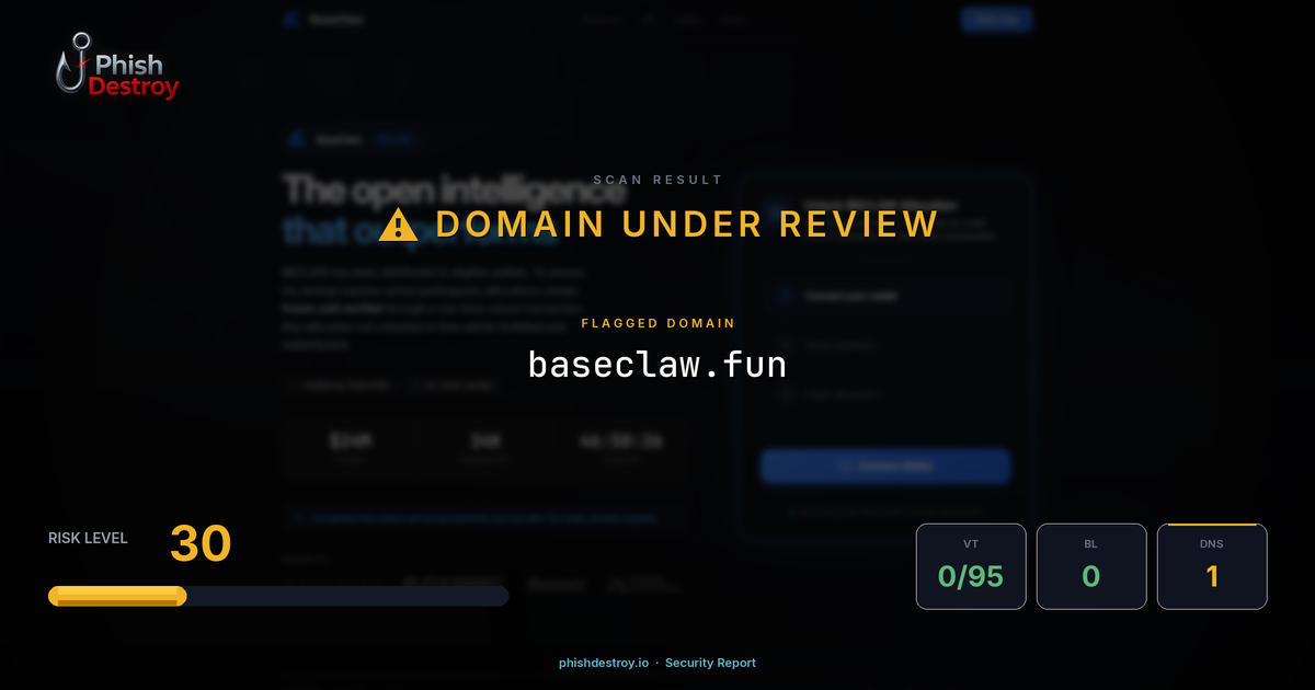 baseclaw.fun phishing report — threat analysis by PhishDestroy