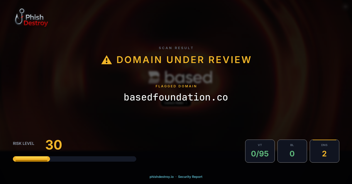 basedfoundation.co phishing report — threat analysis by PhishDestroy