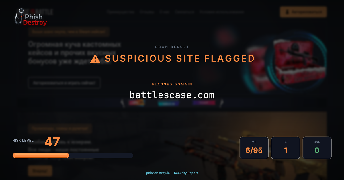 battlescase.com phishing report — threat analysis by PhishDestroy