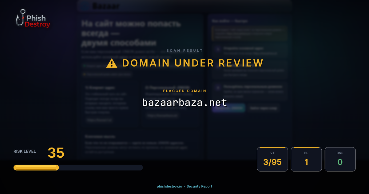 bazaarbaza.net phishing report — threat analysis by PhishDestroy