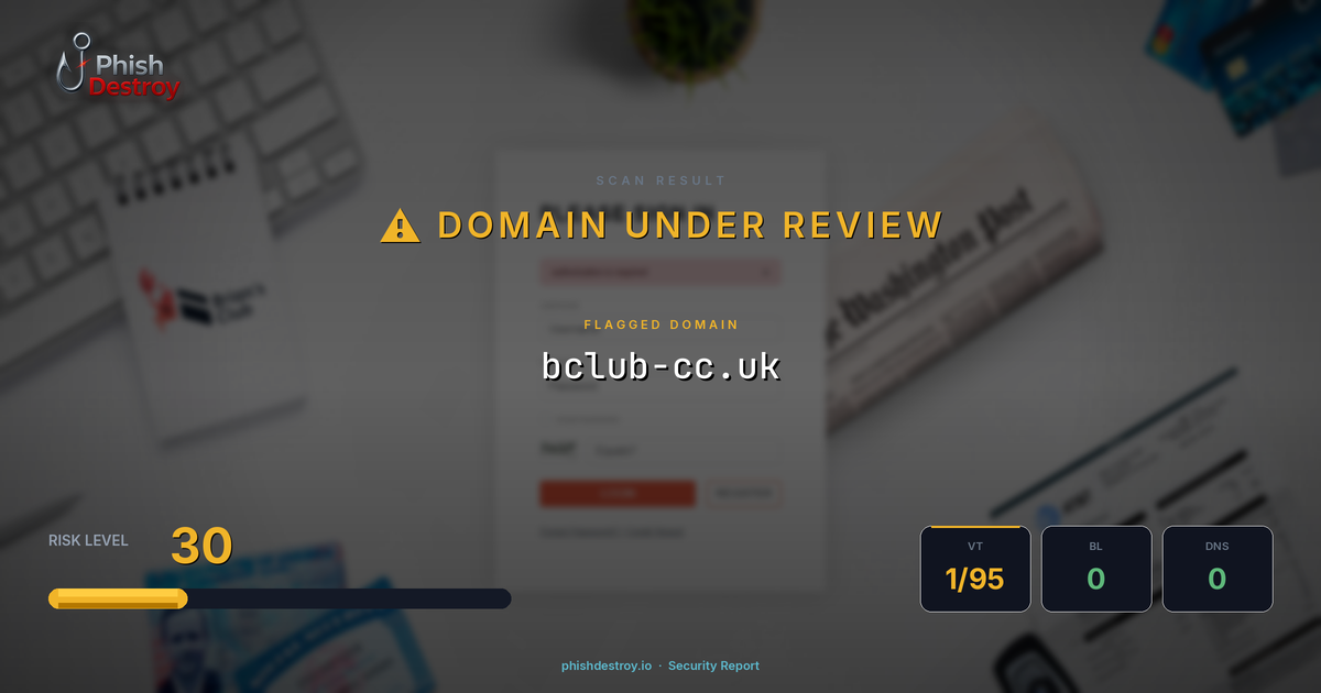 bclub-cc.uk phishing report — threat analysis by PhishDestroy