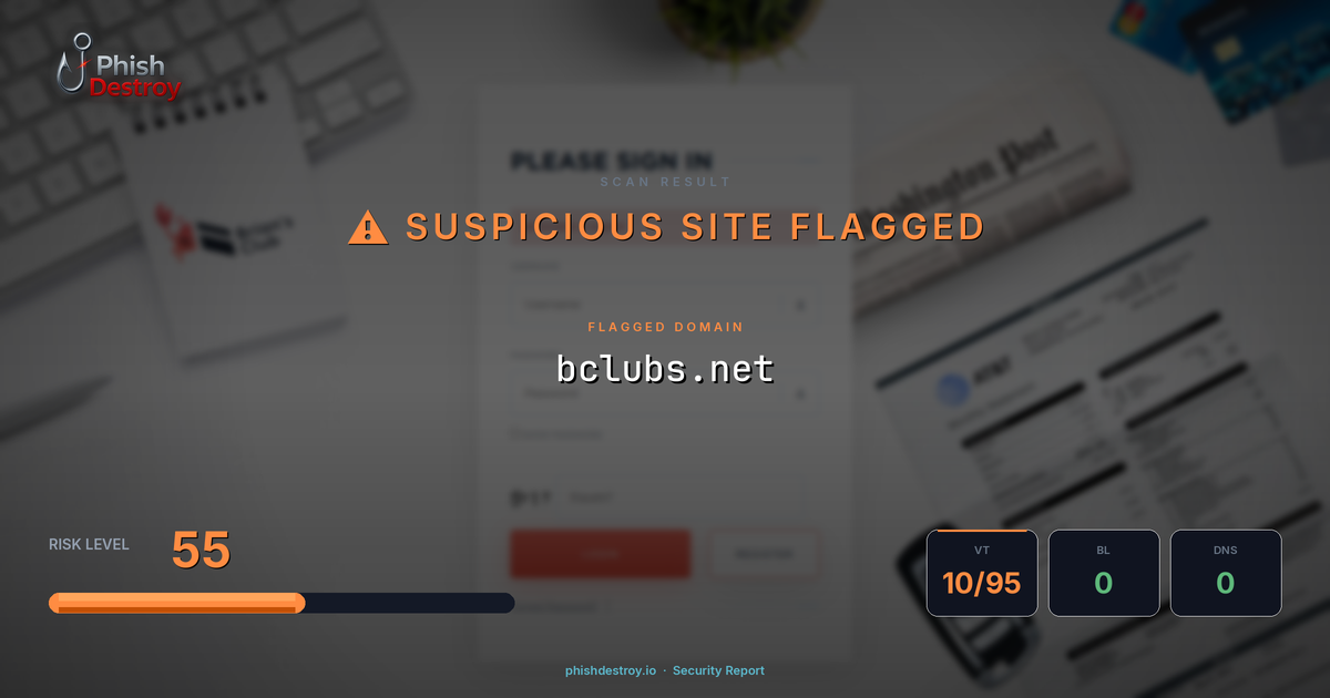 bclubs.net phishing report — threat analysis by PhishDestroy