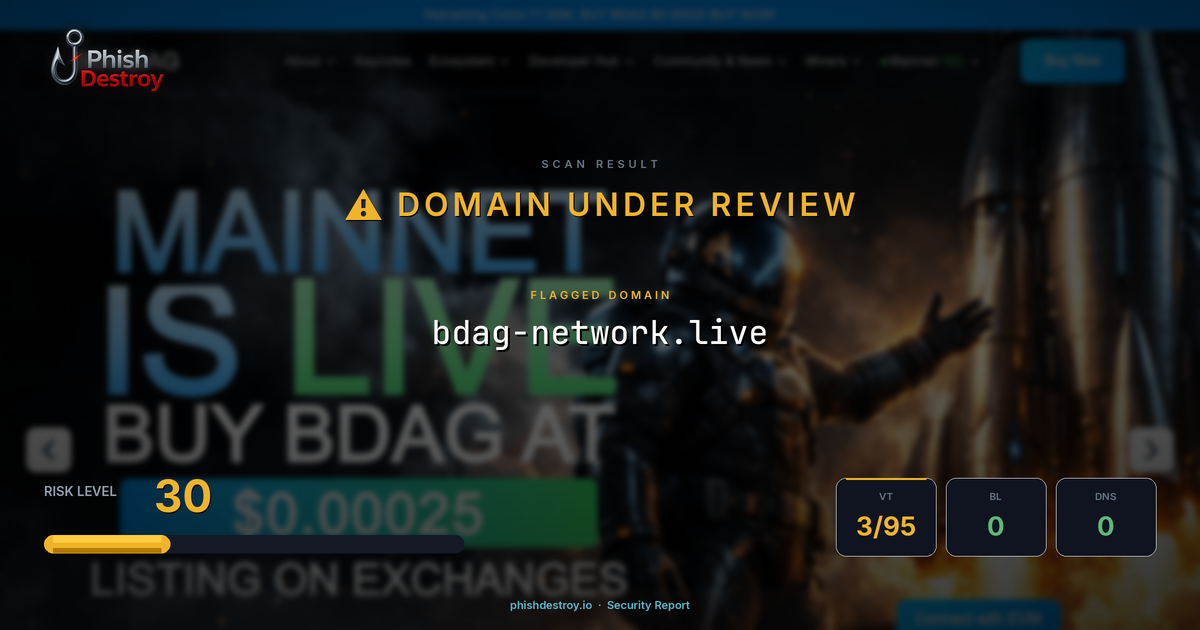 bdag-network.live phishing report — threat analysis by PhishDestroy
