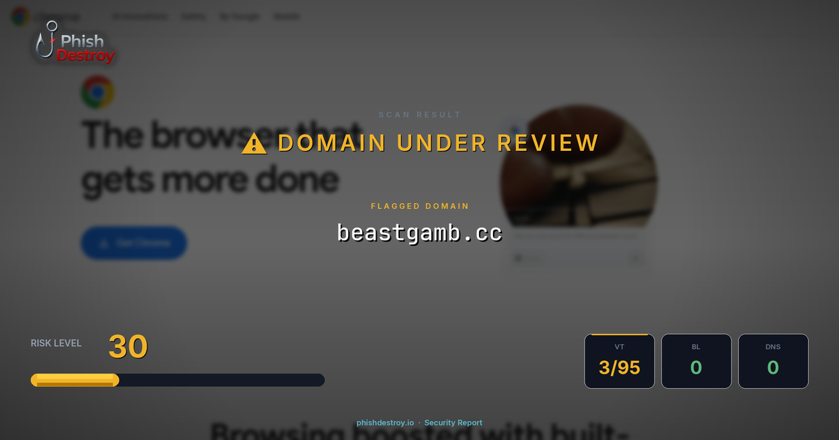 beastgamb.cc phishing report — threat analysis by PhishDestroy