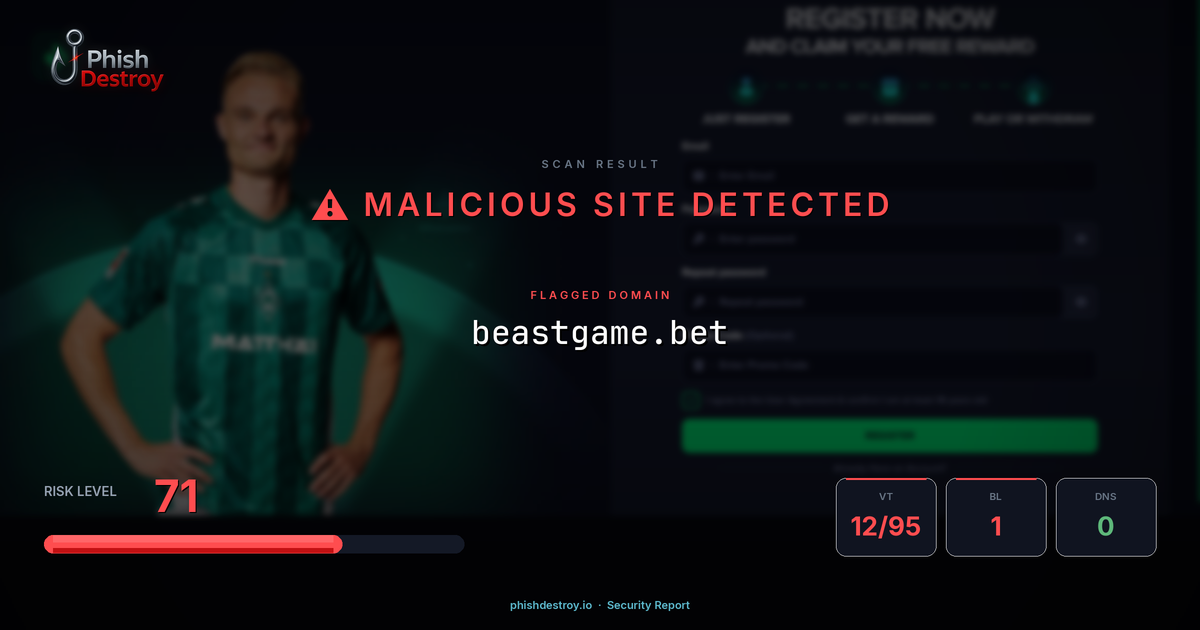 beastgame.bet phishing report — threat analysis by PhishDestroy