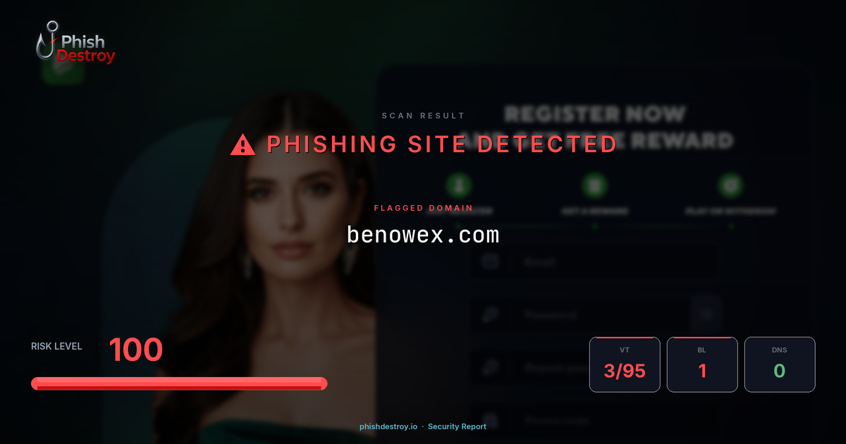 benowex.com phishing report — threat analysis by PhishDestroy