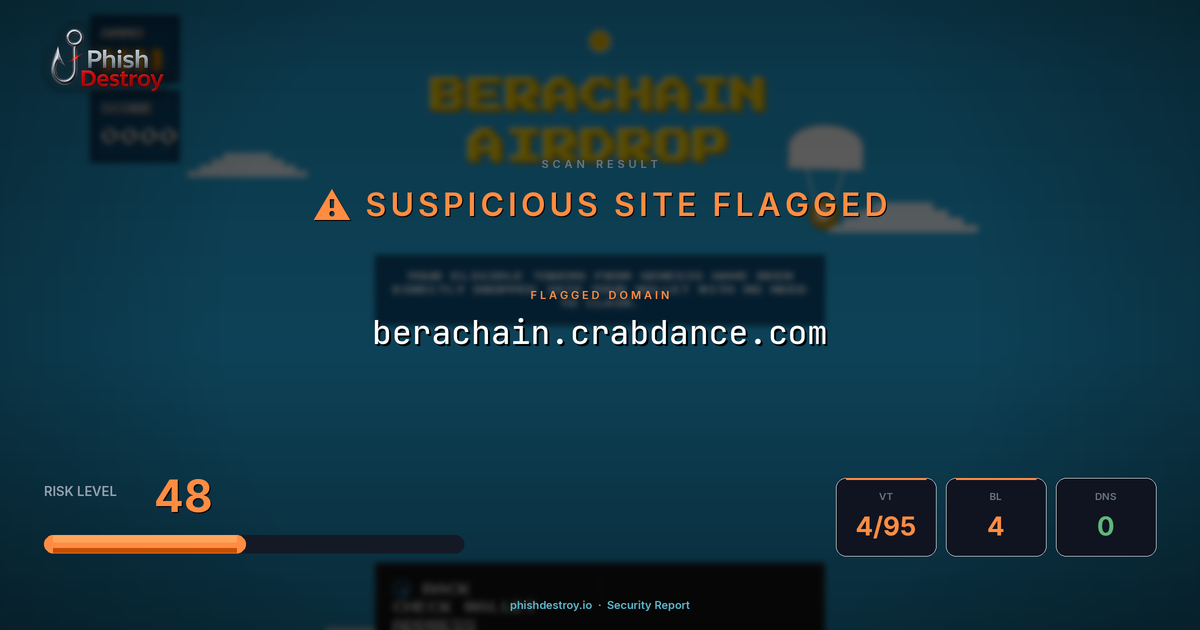 berachain.crabdance.com phishing report — threat analysis by PhishDestroy