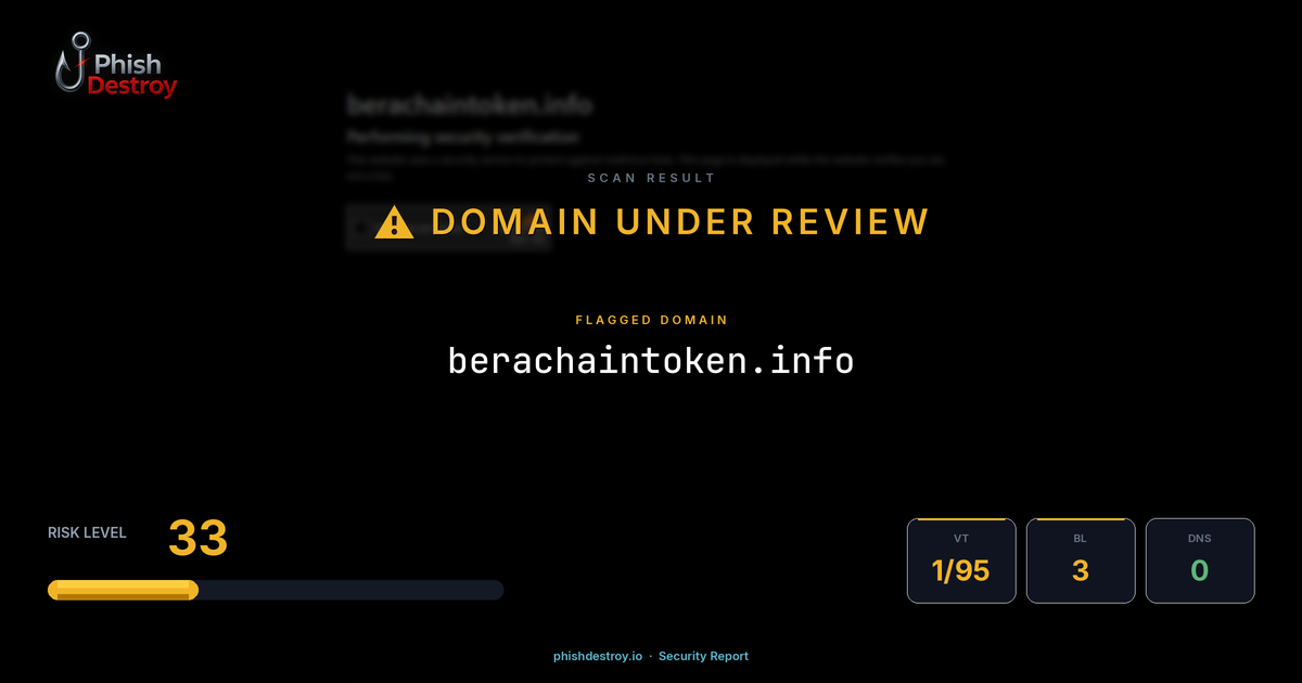 berachaintoken.info phishing report — threat analysis by PhishDestroy