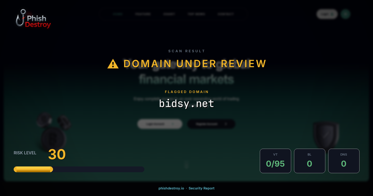 bidsy.net phishing report — threat analysis by PhishDestroy