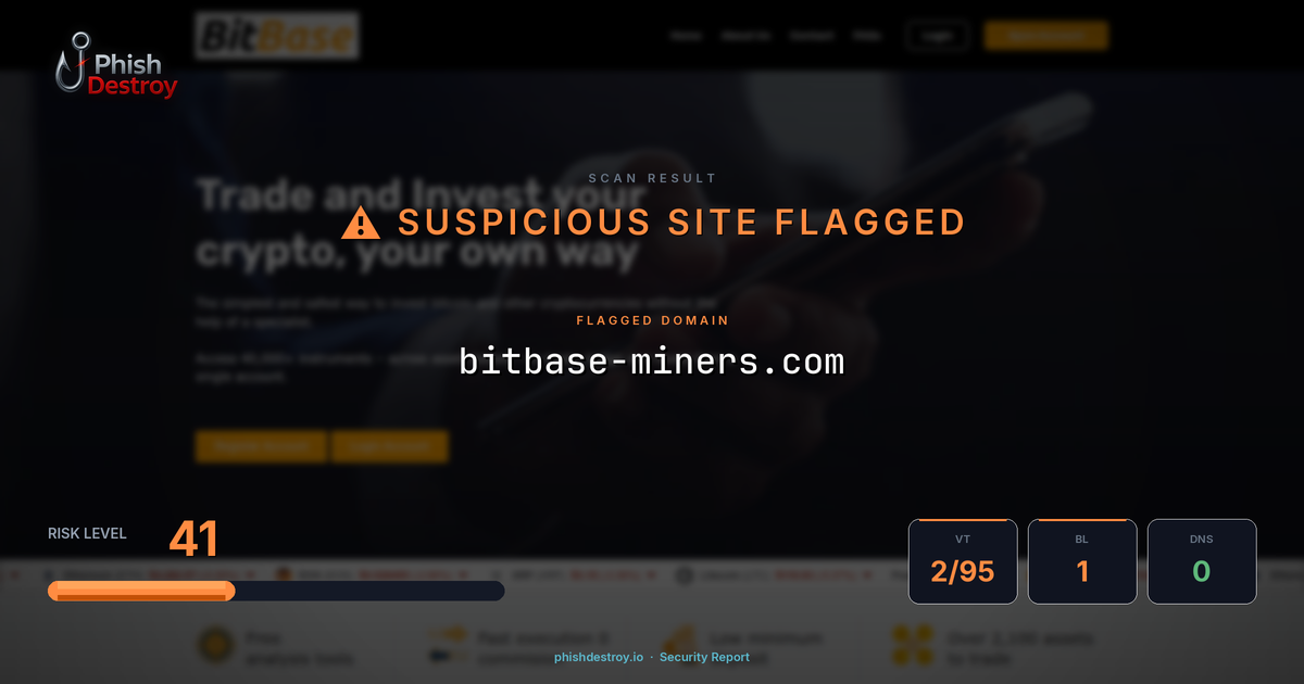 bitbase-miners.com phishing report — threat analysis by PhishDestroy