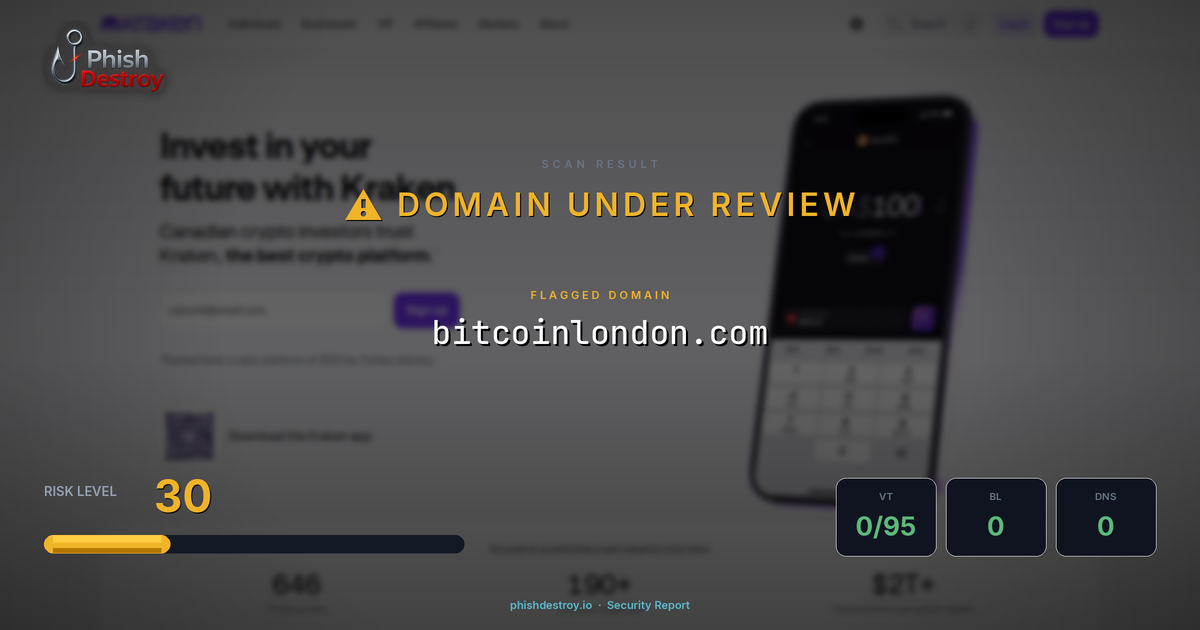 bitcoinlondon.com phishing report — threat analysis by PhishDestroy