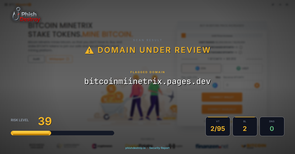 bitcoinmiinetrix.pages.dev phishing report — threat analysis by PhishDestroy