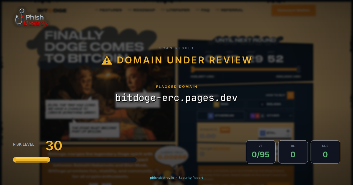 bitdoge-erc.pages.dev phishing report — threat analysis by PhishDestroy