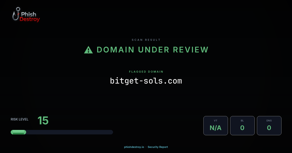 bitget-sols.com phishing report — threat analysis by PhishDestroy