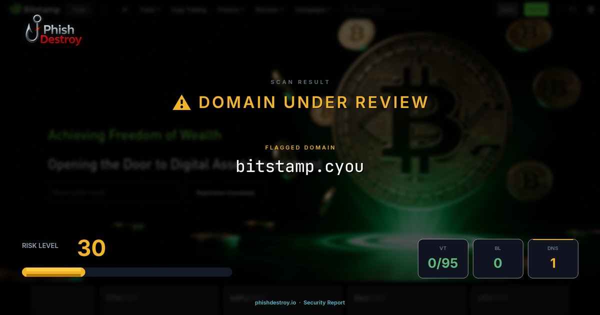 bitstamp.cyou phishing report — threat analysis by PhishDestroy