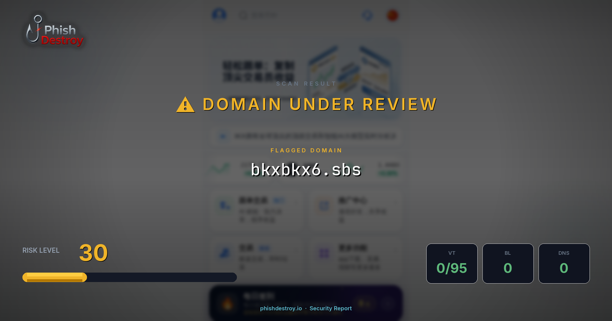 bkxbkx6.sbs phishing report — threat analysis by PhishDestroy