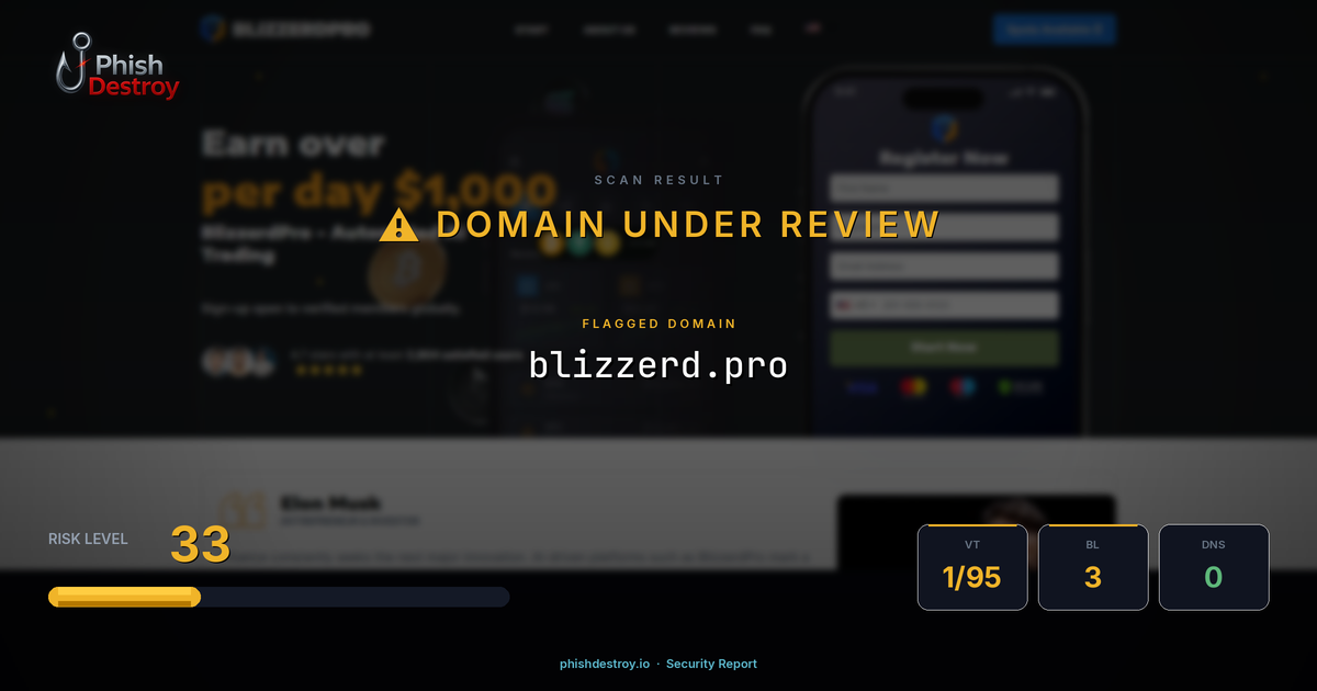 blizzerd.pro phishing report — threat analysis by PhishDestroy
