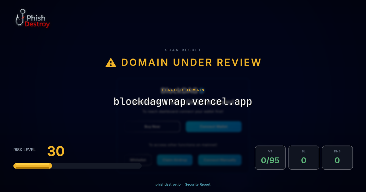 blockdagwrap.vercel.app phishing report — threat analysis by PhishDestroy