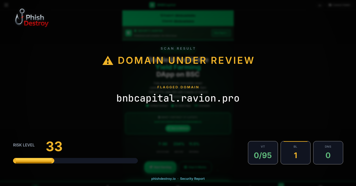 bnbcapital.ravion.pro phishing report — threat analysis by PhishDestroy