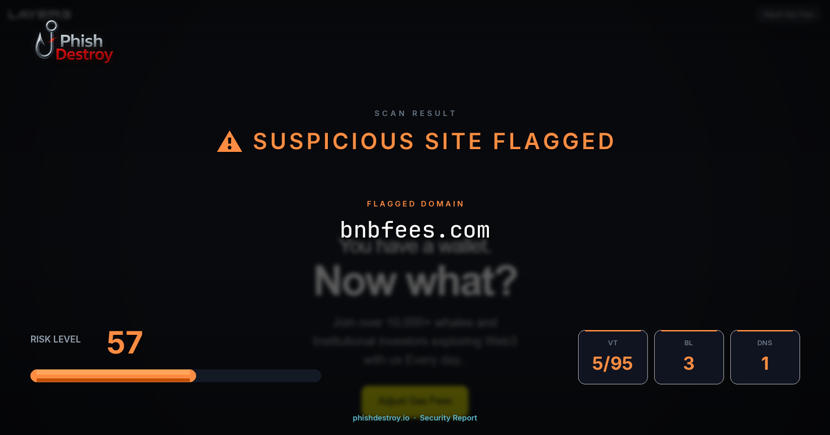 bnbfees.com phishing report — threat analysis by PhishDestroy