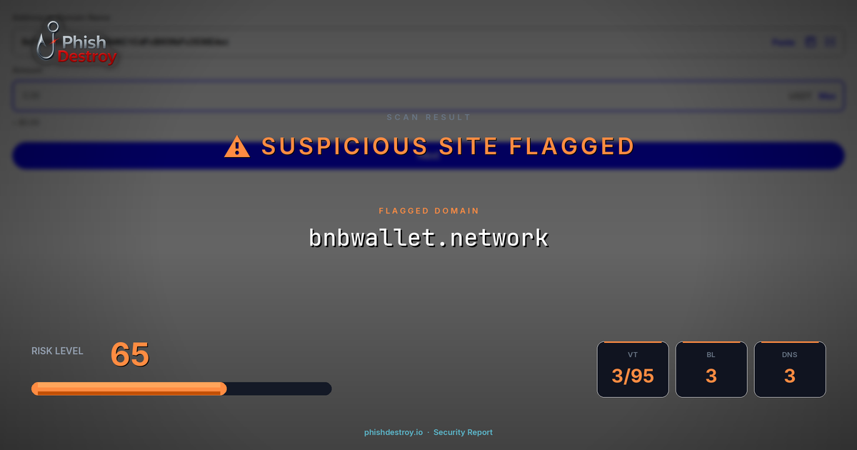 bnbwallet.network phishing report — threat analysis by PhishDestroy