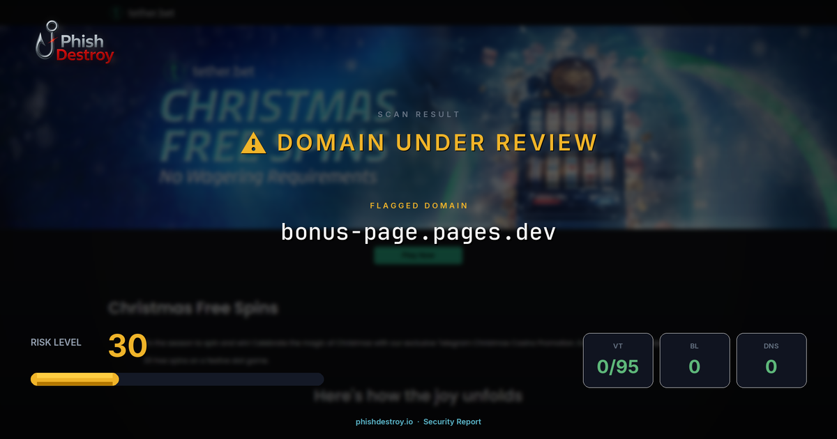 bonus-page.pages.dev phishing report — threat analysis by PhishDestroy