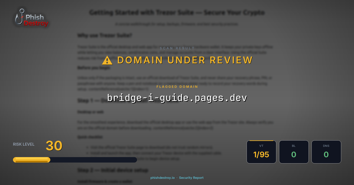 bridge-i-guide.pages.dev phishing report — threat analysis by PhishDestroy