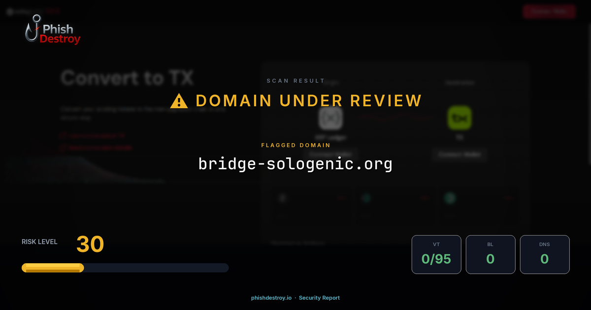 bridge-sologenic.org phishing report — threat analysis by PhishDestroy