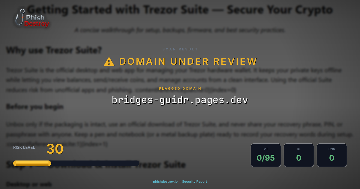 bridges-guidr.pages.dev phishing report — threat analysis by PhishDestroy