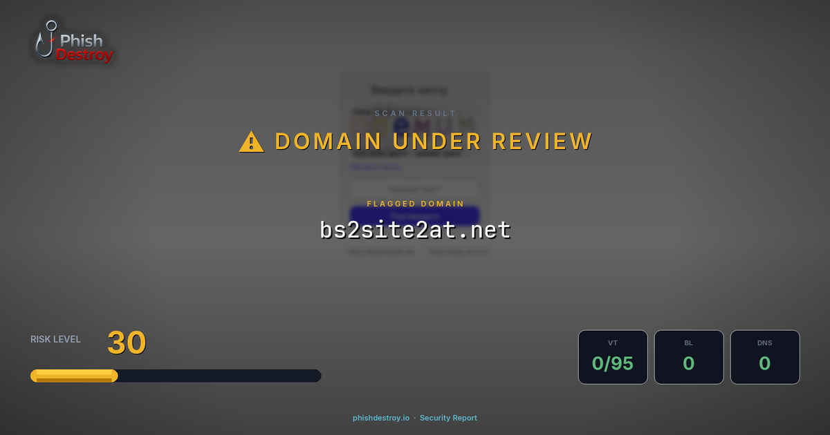 bs2site2at.net phishing report — threat analysis by PhishDestroy