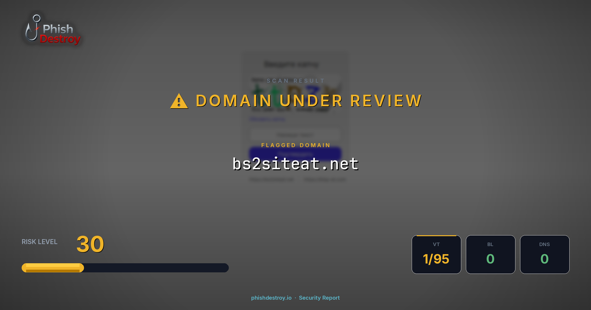 bs2siteat.net phishing report — threat analysis by PhishDestroy