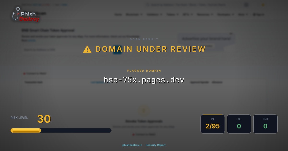 bsc-75x.pages.dev phishing report — threat analysis by PhishDestroy