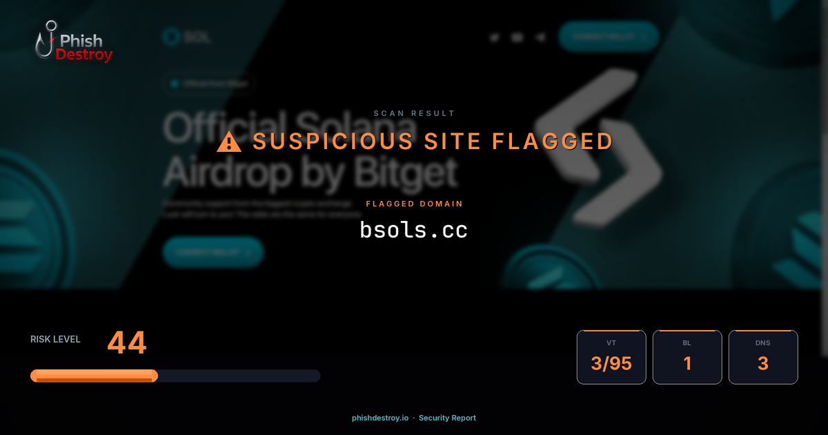 bsols.cc phishing report — threat analysis by PhishDestroy