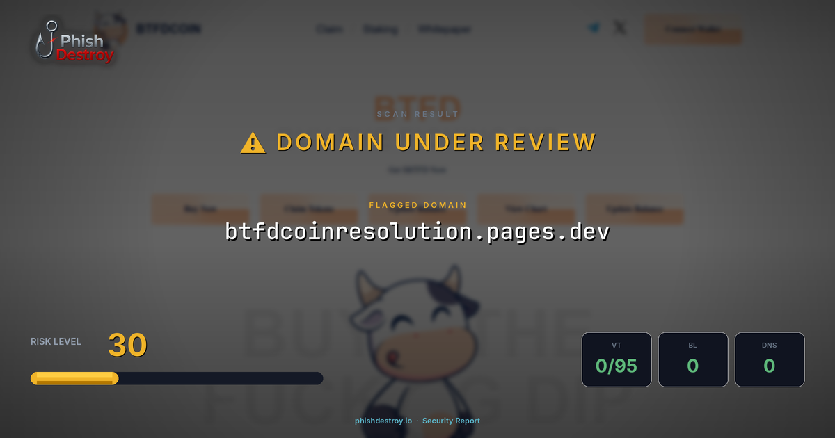 btfdcoinresolution.pages.dev phishing report — threat analysis by PhishDestroy