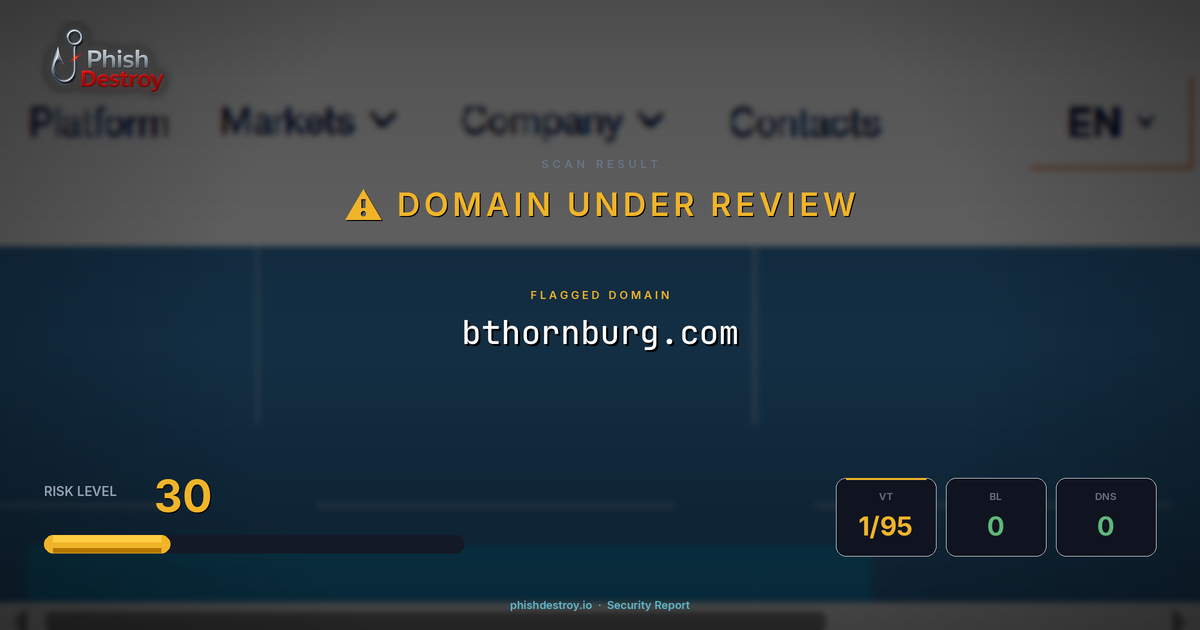 bthornburg.com phishing report — threat analysis by PhishDestroy