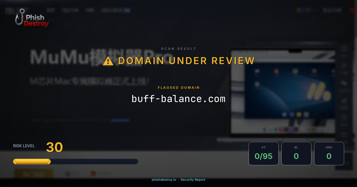 buff-balance.com phishing report — threat analysis by PhishDestroy