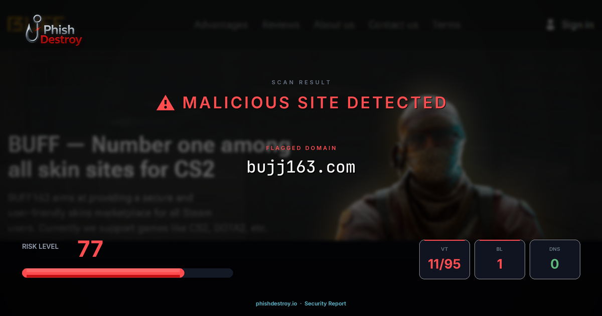 bujj163.com phishing report — threat analysis by PhishDestroy