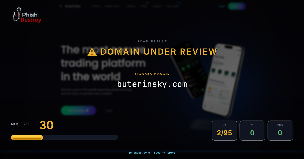 buterinsky.com phishing report — threat analysis by PhishDestroy