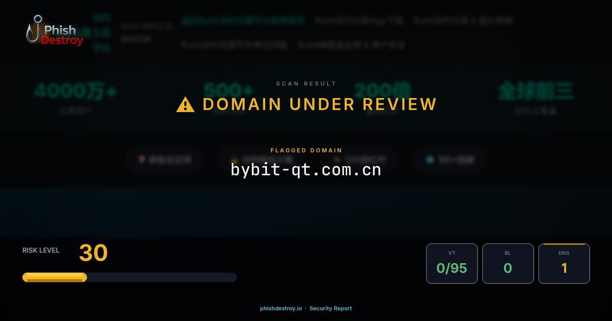 bybit-qt.com.cn phishing report — threat analysis by PhishDestroy